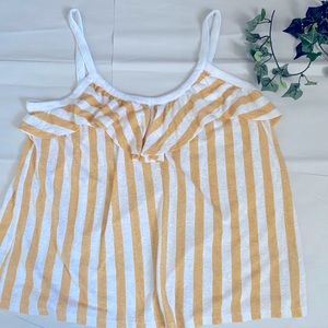 Yellow and white striped tank top